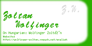 zoltan wolfinger business card
